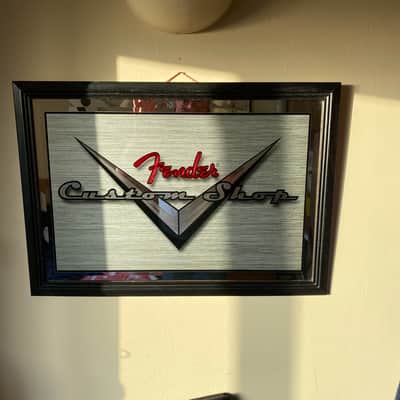 Fender Custom Shop Mirror 26"x18" for your guitar cave, studio, Strat / Tele display or music room image 2