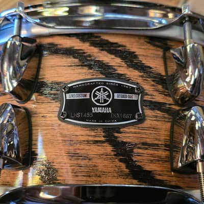 Yamaha UZU Natural 14x5.5 Live Custom Hybrid Oak Snare w/ 2.3mm triple-flanged hoops / LHS-1455UNT image 2