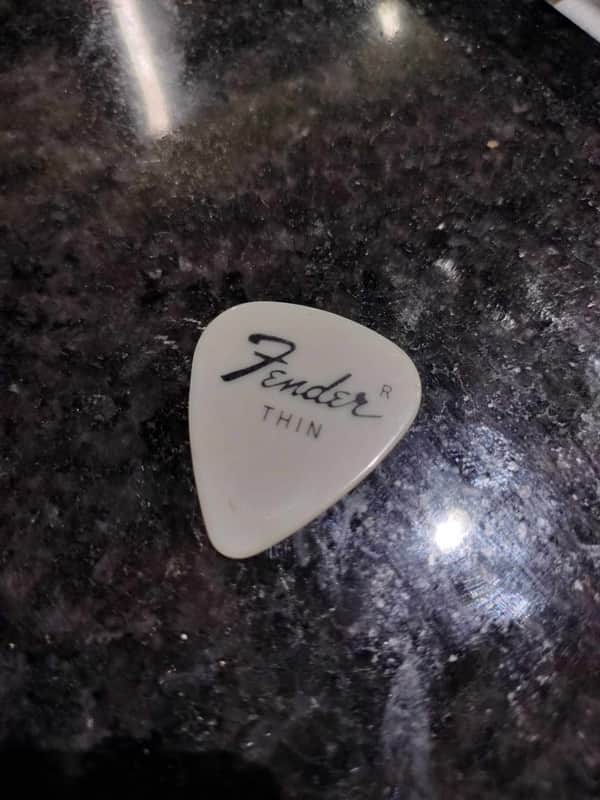 Fender Vintage Guitar Pick 1970's (uncircled "R") White Celluloid image 1