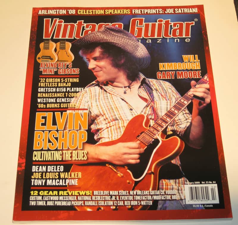 2009 Vintage Guitar Magazine Elvin Bishop Dean DeLeo Joe Louis Walker Tony MacAlpine Gary Moore image 1