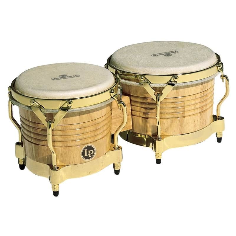 LP Matador Wood Bongos - Natural/Gold image 1