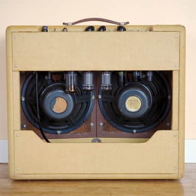 1947 Fender Dual Professional Vintage Tweed Tube Amplifier 2x10, V Front Super Bild 10