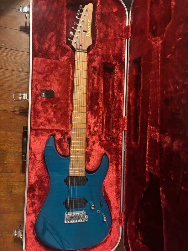 Ibanez MM7-TAB Martin Miller Signature 2021 - 2023 - Transparent Aqua Blue image 1