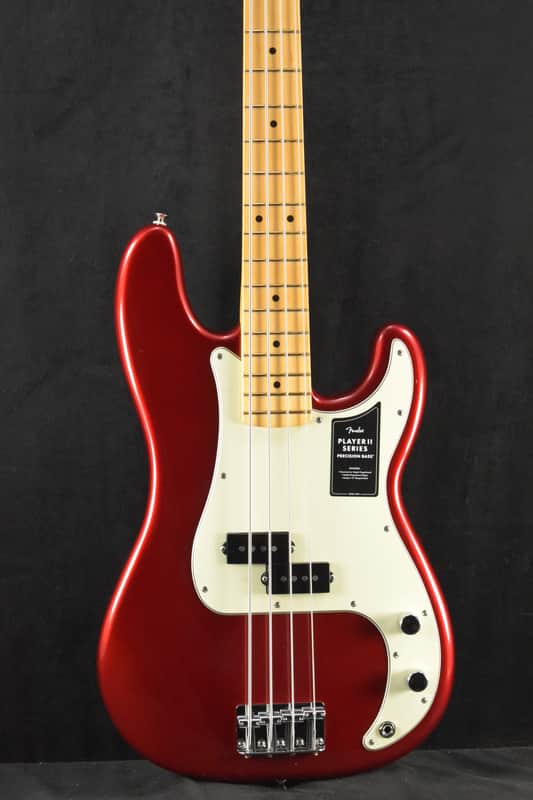 Mint Fender 75th Anniversary Player II Precision Bass Candy Apple Red Maple Fingerboard image 1