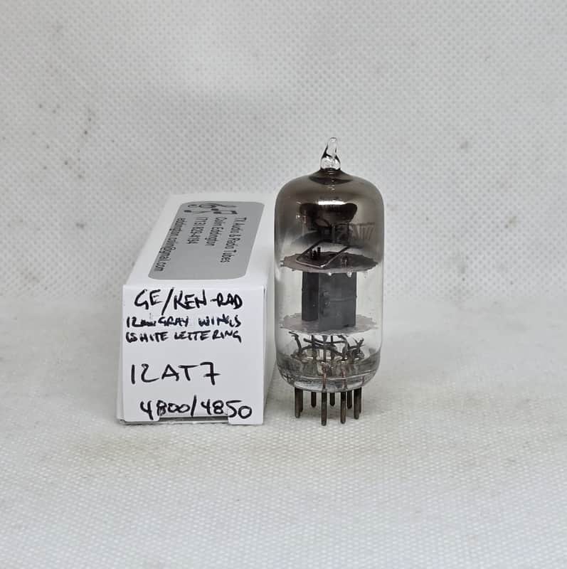 Ken-Rad / GE 12AT7 Gray Plate Almost Perfectly Balanced (1.0%) Single NOS ECC81 image 1