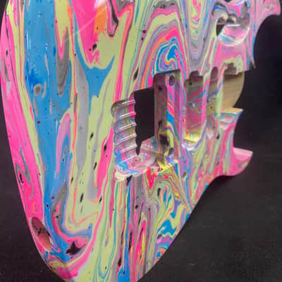 Wild swirled Poplar 6 string Jem style guitar body, HSH, AANJ, front route- RB218 image 5