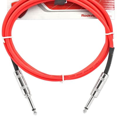 Rockville RCGT6.0R 6' 1/4'' TS to 1/4'' TS Guitar/Unbalanced Signal Cable-Red image 1