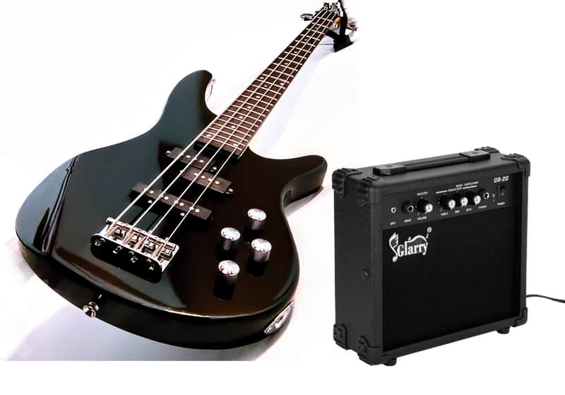 🎸+Amp! "EyeBuzz" S Style Electric Bass Guitar +Rosewood Fretboard +Cable!🎸 image 1