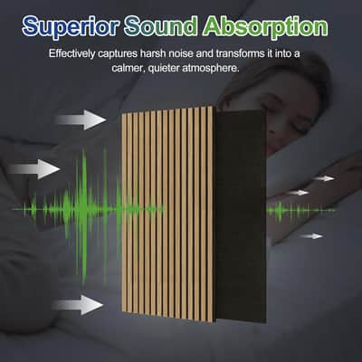 2 Pack Wood Panels For Wall, 48" X 24" Wood Slat Acoustic Panels, Acoustic Wall Panels For Interior Wall Decor, Sound Absorbing Wall Panels For Noise Reduction And Decoration, Ashen Oak image 4