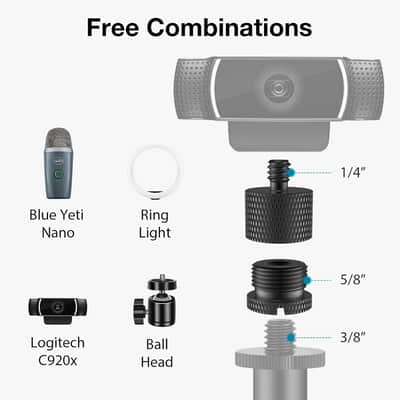 8 Pieces Mic Stand Adapter, 5/8 Female To 3/8 Male 3/8 Female To 5/8 Male 5/8 Female To 1/4 Male 1/4 Female To 5/8 Male Screw Thread Adapter For Microphone Stand Boom Arm Camera Tripod image 6
