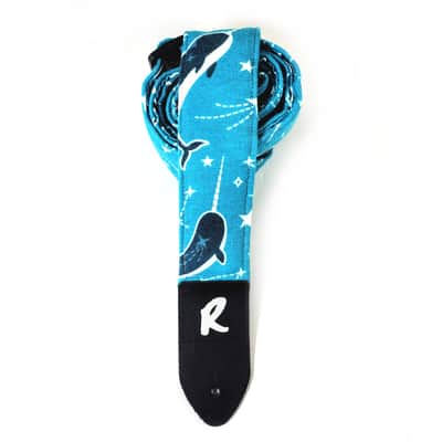 Narwal Constellation Guitar Strap-Blue Narwhale Guitar Strap- Space Galaxy Guitar Strap - Universal Guitar Strap- Double Padded-Comfortable image 4