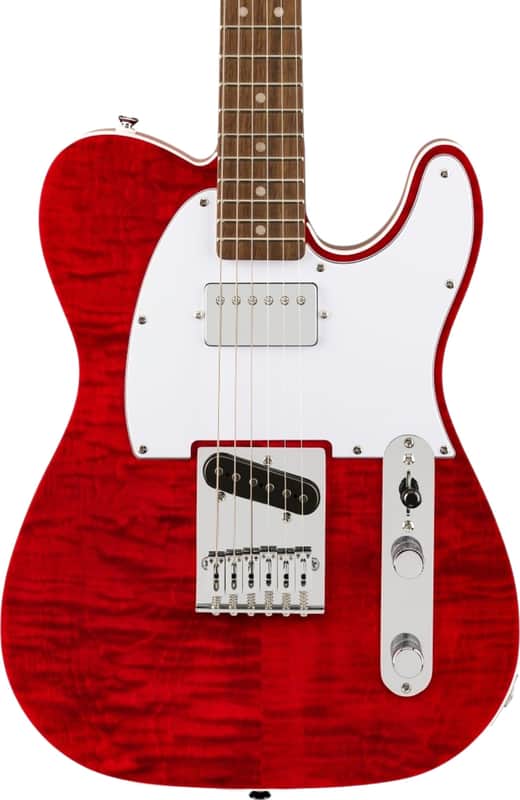 Squier Affinity Telecaster FMT SH Electric Guitar, Laurel Fingerboard, Crimson Red Transparent image 1