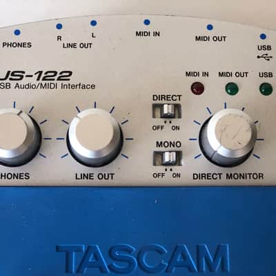 TASCAM US-122 USB Audio Interface 2000s - Silver and Blue image 3