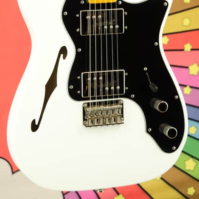 Used Squier Classic Vibe '70s Telecaster Thinline Electric Guitar, Olympic White image 3