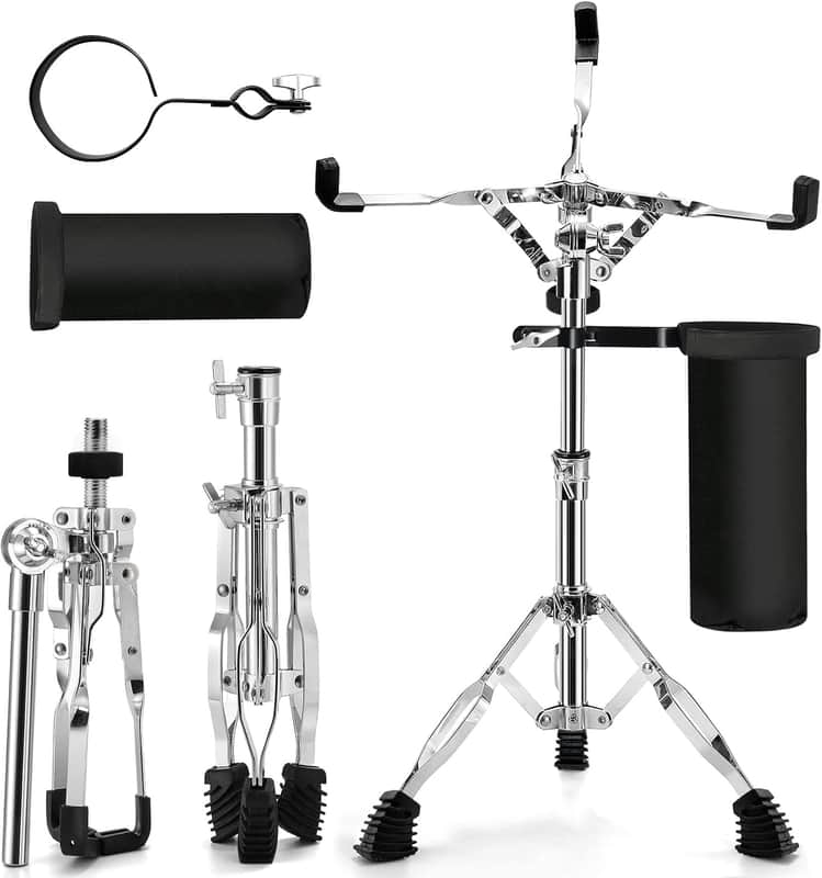 Adjustable Snare Drum Stand with Drumstick Holder – 14.5"–22" Height, Collapsible Drum Stand image 1