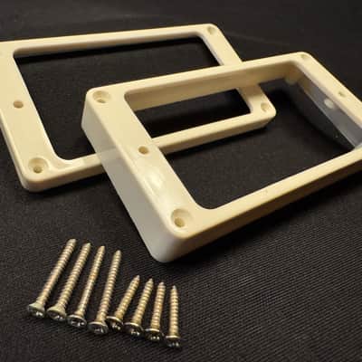 Gibson Custom Shop OEM 1959 M-69 Butyrate Humbucker Pickup Rings 1957-1960 - Vintage Bone White with Aged Screws image 1