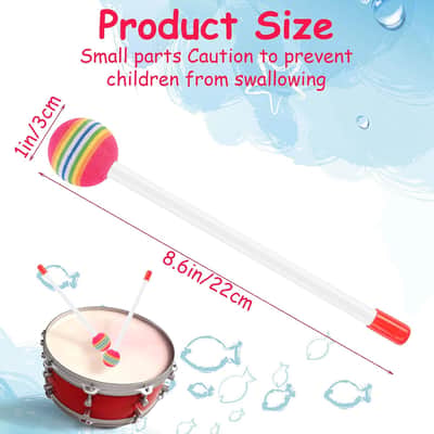 6 Pieces Rainbow Lollipop Drumsticks, Stick Soft Lollipop Drum, Soft Foam Head Percussion Mallets, Round Felt Drum Sticks Plastic Drum Sticks for Kids and Adults Musical Instrument Accessories image 2
