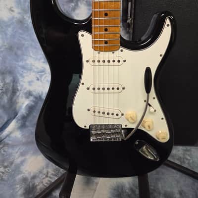 Vintage RARE 1974 Greco SE500B Black Strat Style Electric Guitar Maxon Pickups New Strings Pro Setup New Hard Shell Case image 2