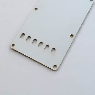 Lefty Genuine Fender Guitar Relic Strat Back Plate Tremolo Cover 1-ply Off White image 2