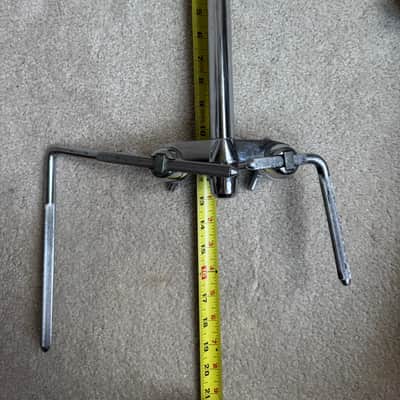 Premier Vintage Lokfast Double Tom Drum Holder Mount Post - 8” and 5” L Arm 70s - Chrome image 2
