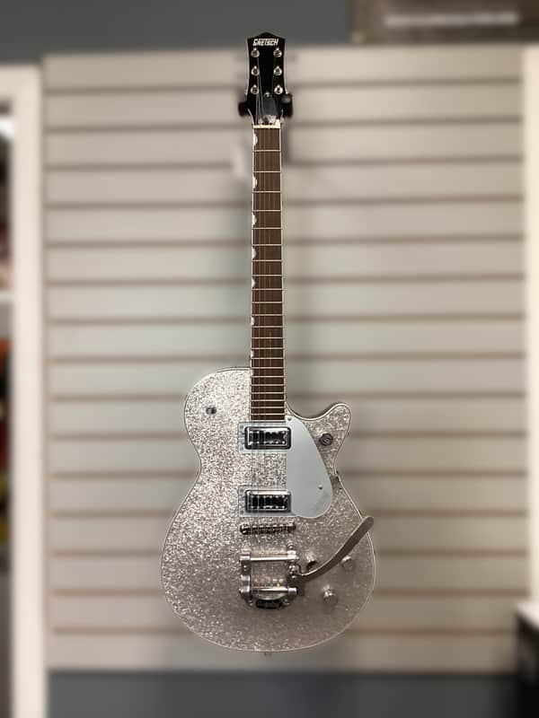 G5230T Electromatic Sparkle Jet FT Single Cut w/ Bigsby-Silver Sparkle image 1
