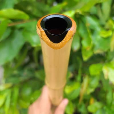 Concert-Grade 8-Hole Tang Xiao Flute - Blowing Shakuhachi - 2 Piece – Lacquered, Healing Tones in D/C/B Keys (Lowest Note) for Meditation & Music, Yellow Bamboo image 10