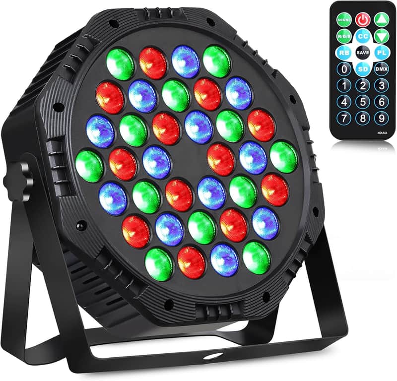 Rechargeable LED Par Can Lights, RGB Battery Powered Stage Uplights with Sound Activated Remote & DMX Control for Festival Event Wedding Bar Church image 1