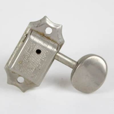 1960s Vintage Kluson Gibson Deluxe Double Line D169400 Metal Knob Tuner Bass Side ~NICKEL~ USA image 1