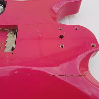 80's FENDER HM STRAT BODY - HOT PINK image 3
