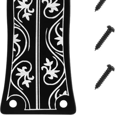 Gr34 Guitar Truss Rod Cover Core Cover for Electric Guitars with Screws Bell-Shaped Flower Pattern 2.28X1.08X0.05In image 1