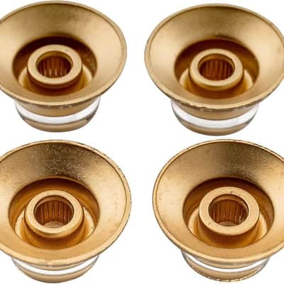 Metric Size 18 Spline Bell Top Hat Control Knobs for Epiphone Les Paul SG Electric Guitar Asia Import Guitar Bass Split Shaft Pots, Gold (Set of 4) image 2