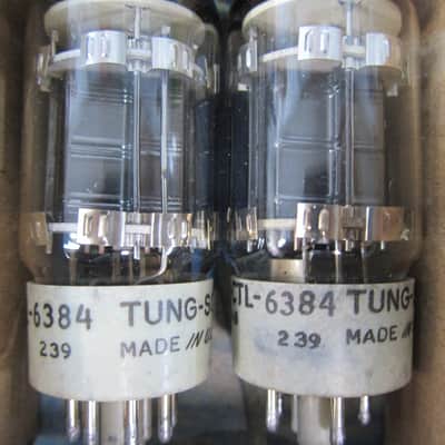 PR NOS Tungsol JAN CTL 6384 Power Tubes,Military Spec,USA,1950s/60s, Matching Batch Numbers,  Best 6L6 Upgrade with rewire/sockets, image 2