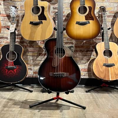 Ibanez AEGB24FEMHS Fretless Auditorium Acoustic Electric Bass - Mahogany Sunburst image 4