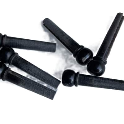 Martin Acoustic Guitars Real Black Horn 6 Bridge Pins With Abalone Eye Inlays image 3