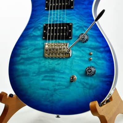 PRS SE Custom 24-08 Quilt TCI S Humbuckers Ebony Fretboard 8 Pickup Configurations with Gig Bag image 7