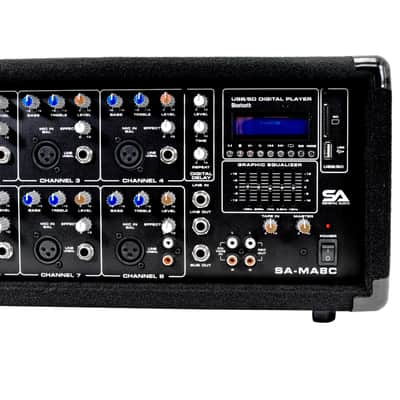 Seismic Audio - SA-MA8C - 8 Channel 400 Watt Powered PA Head Mixer with Bluetooth Remote and Effects image 5