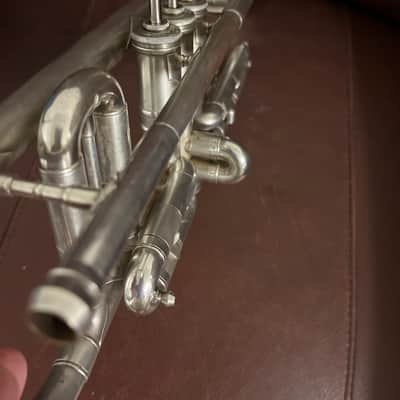 Conn Victor (model 4A) Bb and A cornet (1923) SN 199151 (Silver plated) (very rare) (opera glass - micro tuner)(professional) image 20