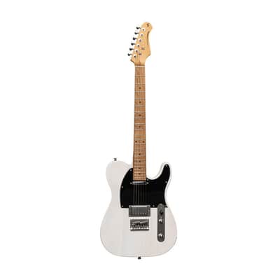 STAGG SET-PLUS Electric Guitar with Humbucker Splitting in See-Thru White image 7