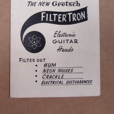 Gretsch Filter'tron Pickup 3-sided fold out Hang Tag 1950-1960 image 1