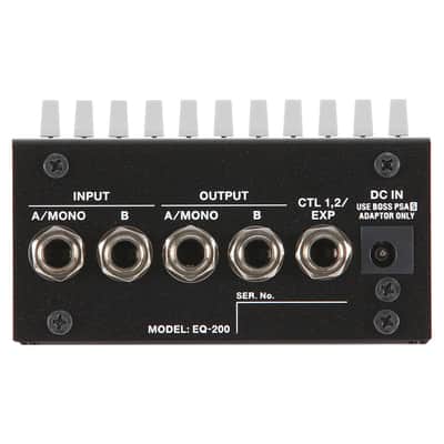 BOSS EQ-200 Graphic Equalizer Pedal Bundle with 2x 6" Right Angle Patch Cables, 12 Guitar Picks & Polishing Cloth – Dual-Channel 10-Band EQ with Memory, Stereo I/O & Graphic Display image 4