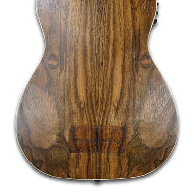 30" Fretless Electric Acoustic Ukulele Bass, Butterfly wood Body Built-In Tuner image 4