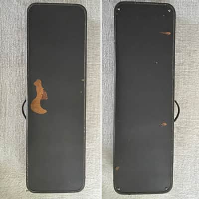 Vintage 1960’s Epiphone Newport Short Scale Bass Hardshell Case Gray Tolex Blue Interior CASE ONLY Extremely Rare image 10