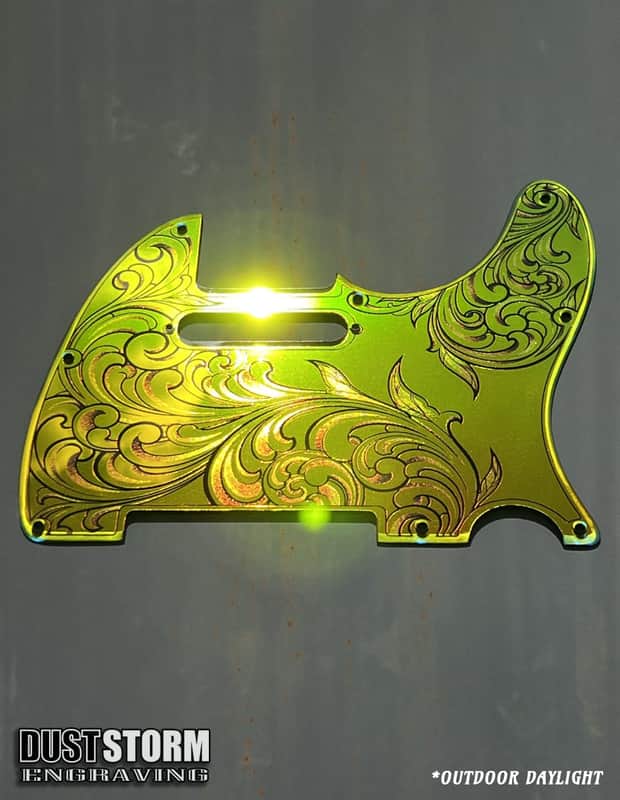 Telecaster 8 Hole Pickguard Acrylic Iridescent Gold Mirror Guitar Scratch Plate for Fender American/Mexican Standard Tele Cut for Modern Style Parts image 1