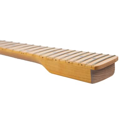 Yellow Maple Wood Guitar Strat Stratocaster Style Neck, 22 Frets Fingerboard image 3