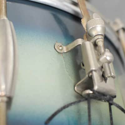 1950s Slingerland 7x14 Student Model Blue & Silver Duco Radio King Snare Drum image 10