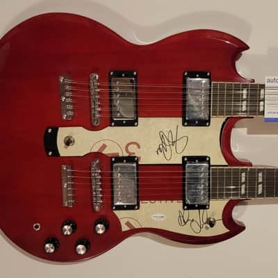 RUSH Geddy Lee and Alex Lifeson Autographed Double Neck 18-String Signature Edition Guitar image 1