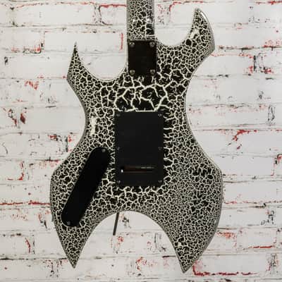 Unbranded Kit Built Warlock Style Electric Guitar Black w/ White Crackle Finish x8408 (USED) image 7