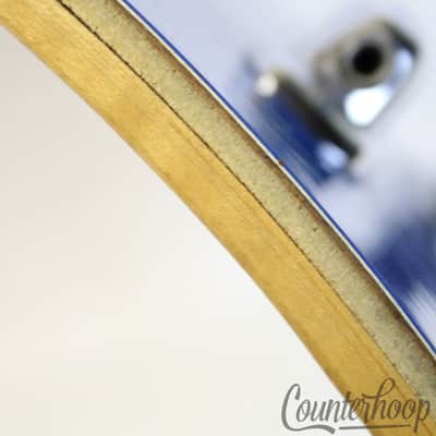 *Slingerland 22x14"Blue Gloss Bass Drum 3Ply Sound King Vintage 70s Chrome Niles image 14