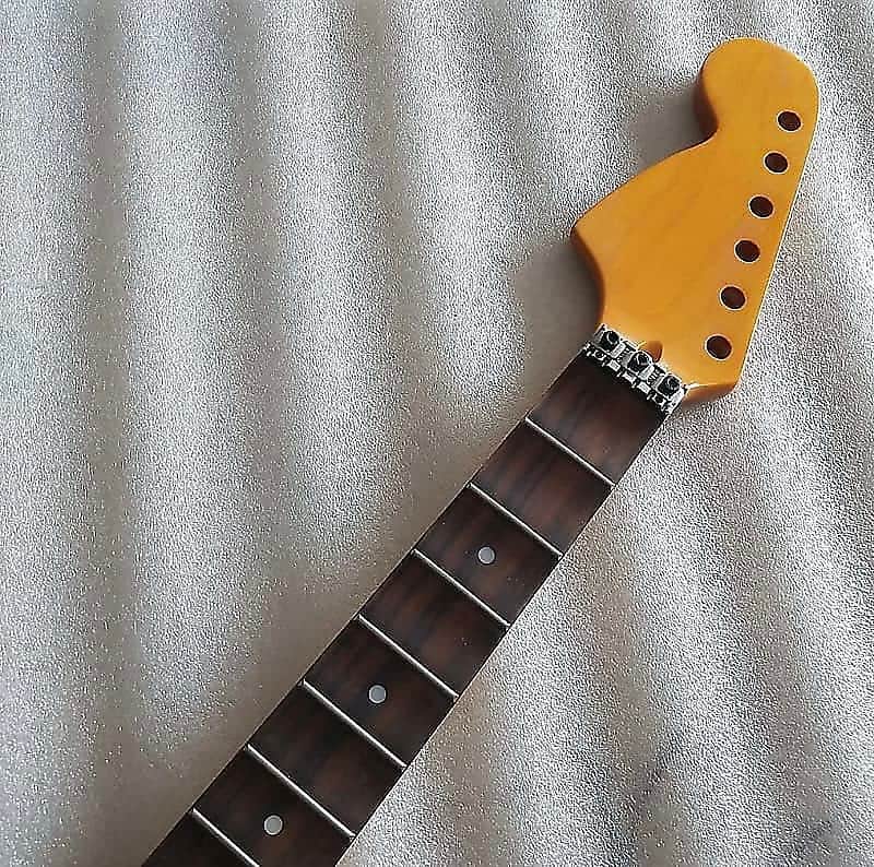 Reversed Head Guitar Strat Style Maple Wood Neck, 22 Frets Rosewood Scalloped Fingerboard Fretboard image 1