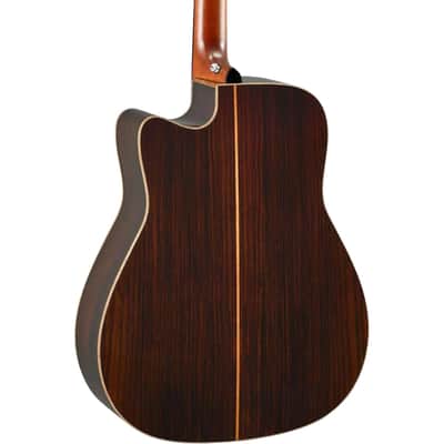 Yamaha Folk Cutaway Acoustic Electic Guitar - Rosewood - Vintage Natural image 3